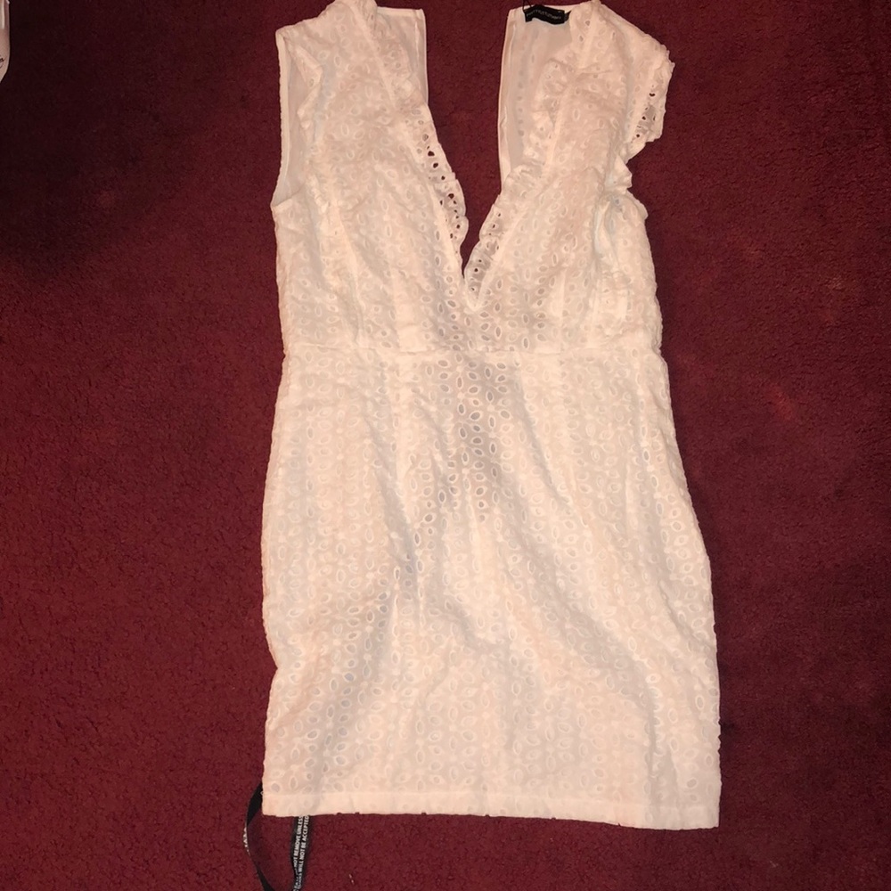 Mini white crochet dress